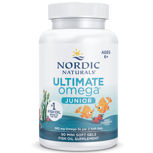 Nordic Naturals, Ultimate Omega-3 JR, 680mg Omega-3, for Children, Strawberry Flavour, with EPA and DHA, 90 Softgels, Lab-Tested, Soy Free, Gluten Free, Non-GMO