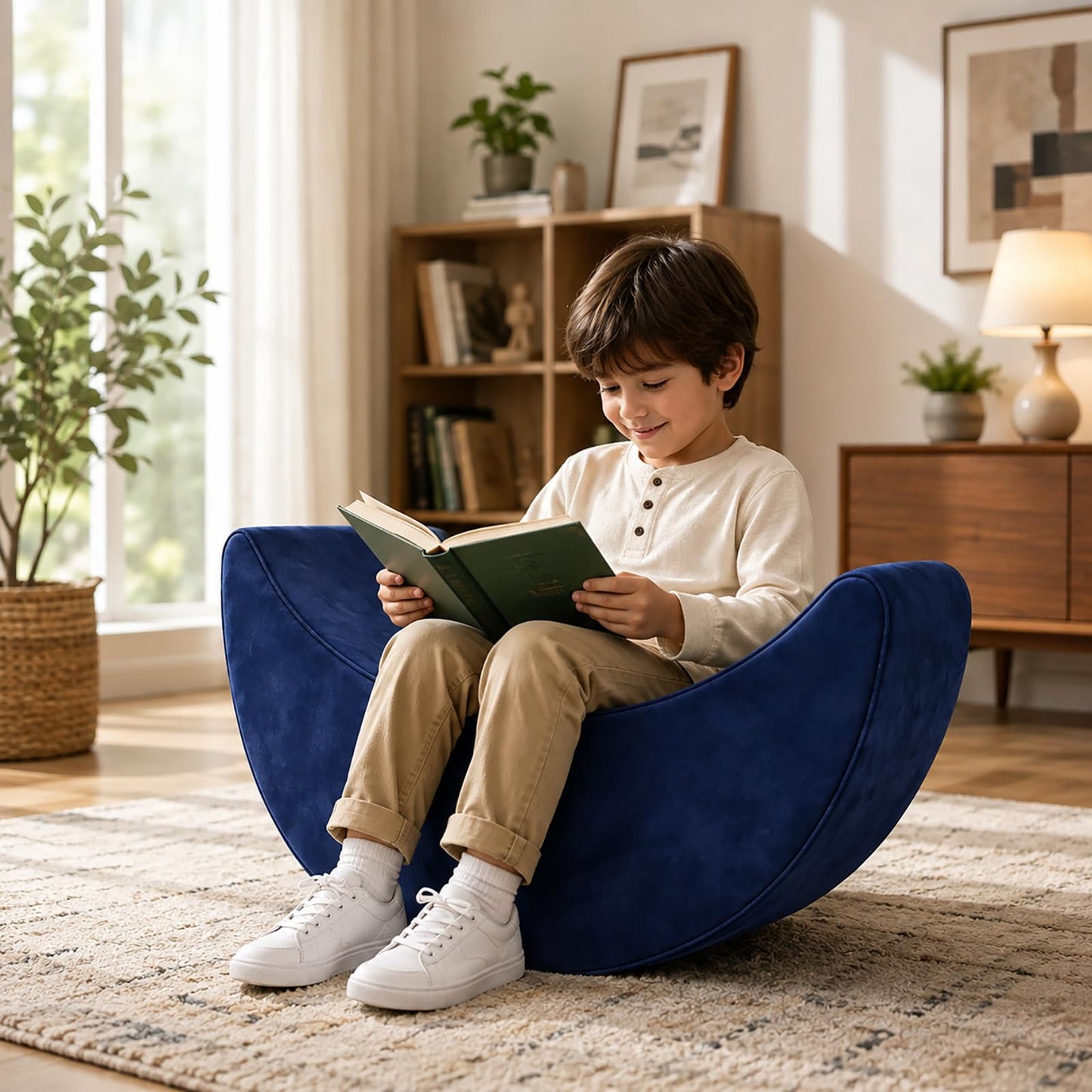 High-Density Foam Cushion Cloud Balance Sensory Rocking Chair for Kids