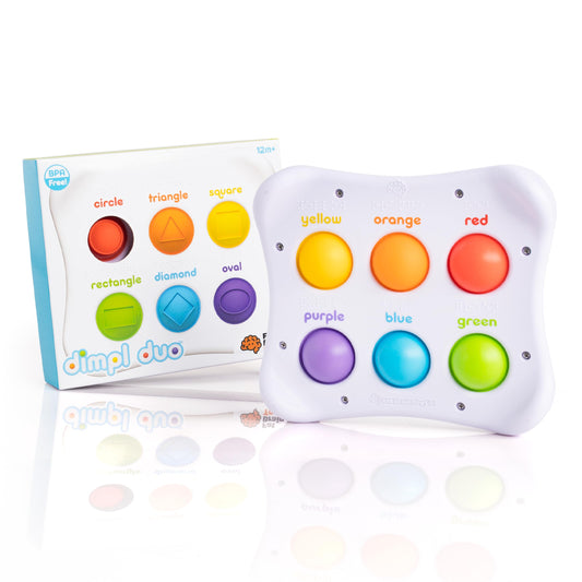 Fat Brain Dimpl Duo, Early Development Sensory Toy, Push and Pop, Colourful for Boys & Girls Aged 12 Months+