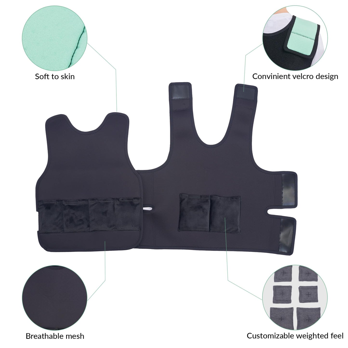 Weighted Vest for Kids | Provide Deep Pressure Comfort | ADHD Tools for Kids | Autism Sensory Clothing | Adjustable Weighted Vest | Weighted Compression Vest for Kids | Ensure a Secure Feeling