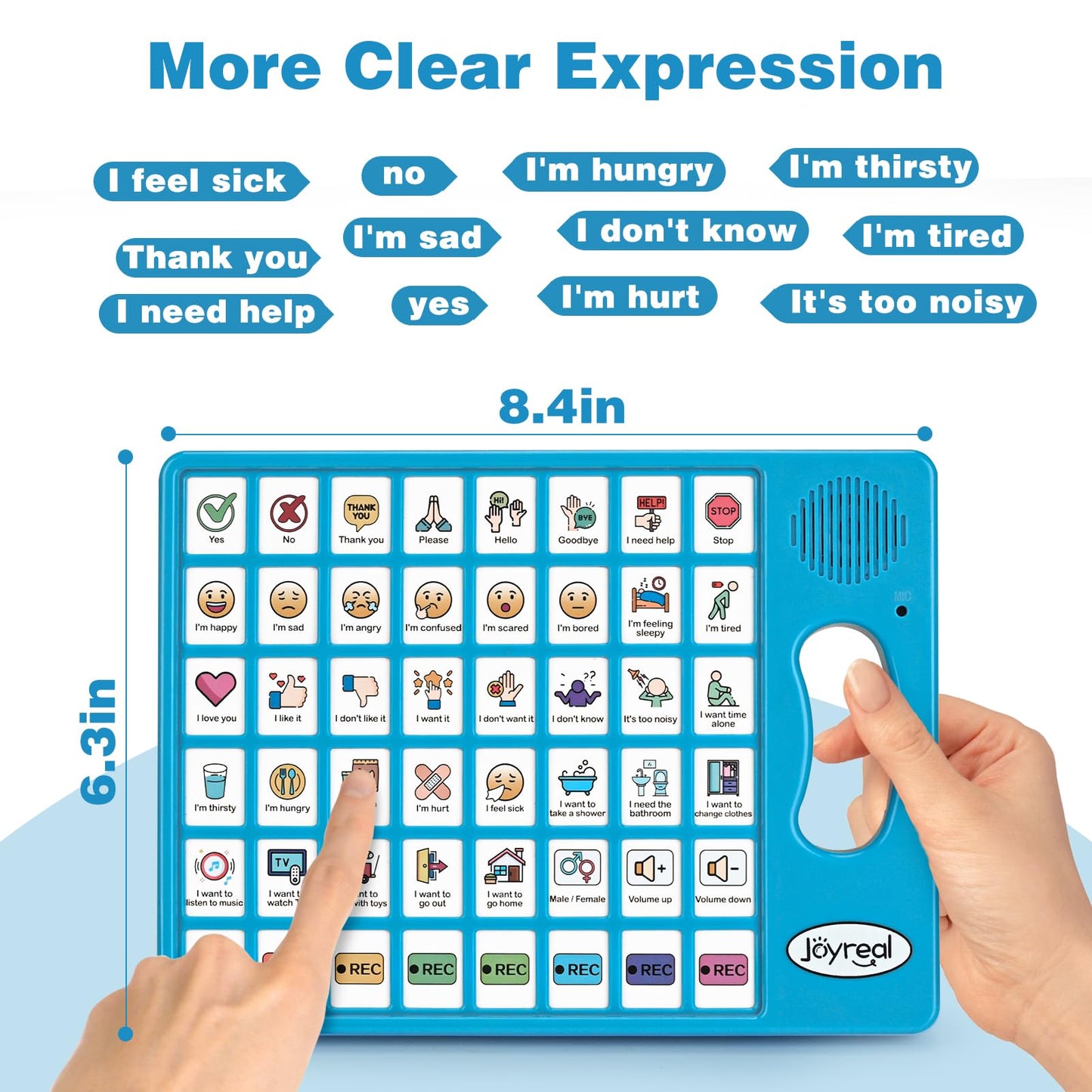 Joyreal AAC Device for Autism, Non Verbal Communication Tools for Speech Therapy & Stroke Rehab. Augmentative Alternative Communication Tablet, Autism Talking Aids with 8 Programmable Buttons
