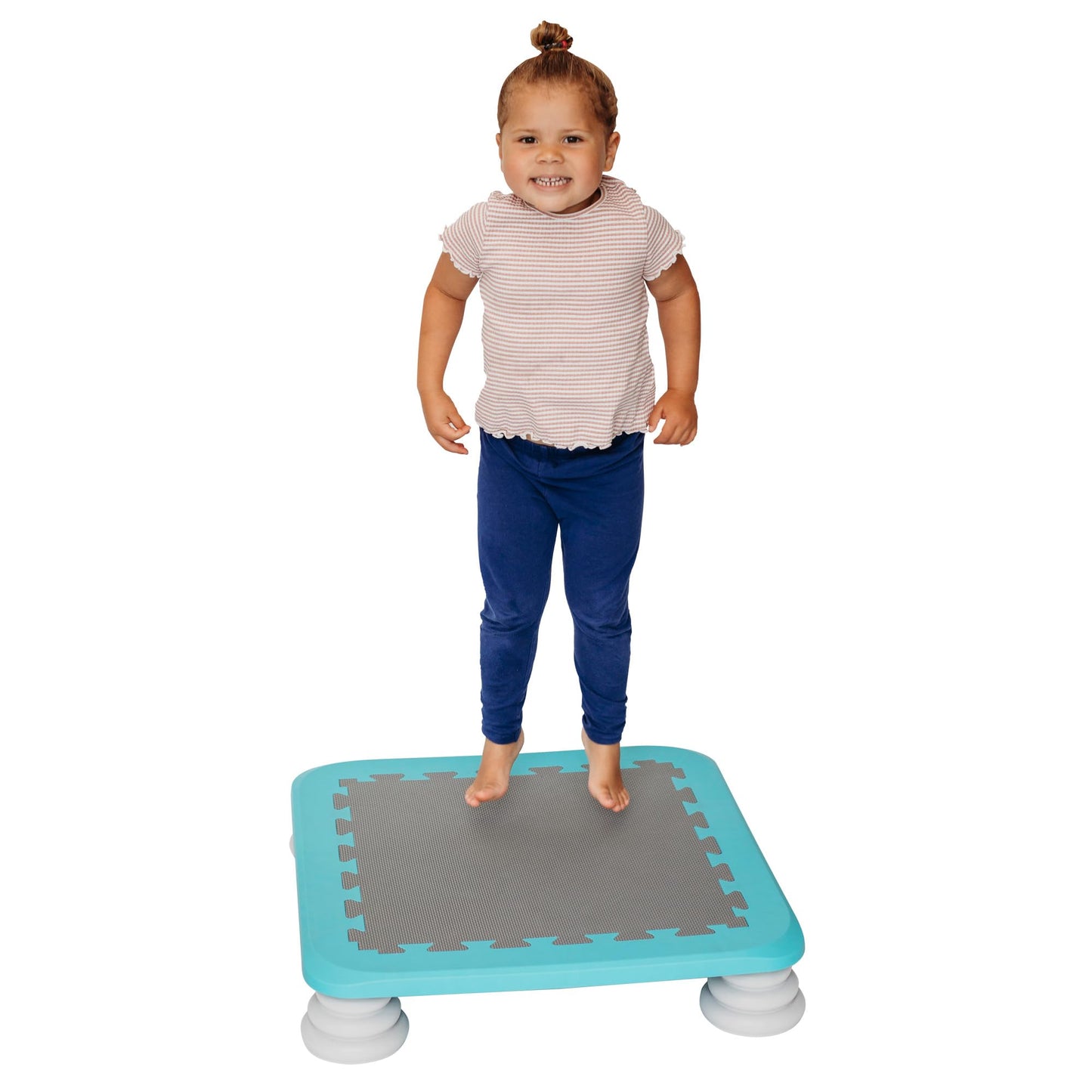 MagicMeadow Blue Sensory Autism Kids Trampoline Indoor Board - Suitable for Kids and Toddler Trampoline for 3 Years Old Plus, 75kg Weight Limit, PU Foam Removable Foot Pads - Durable and Easy Clean