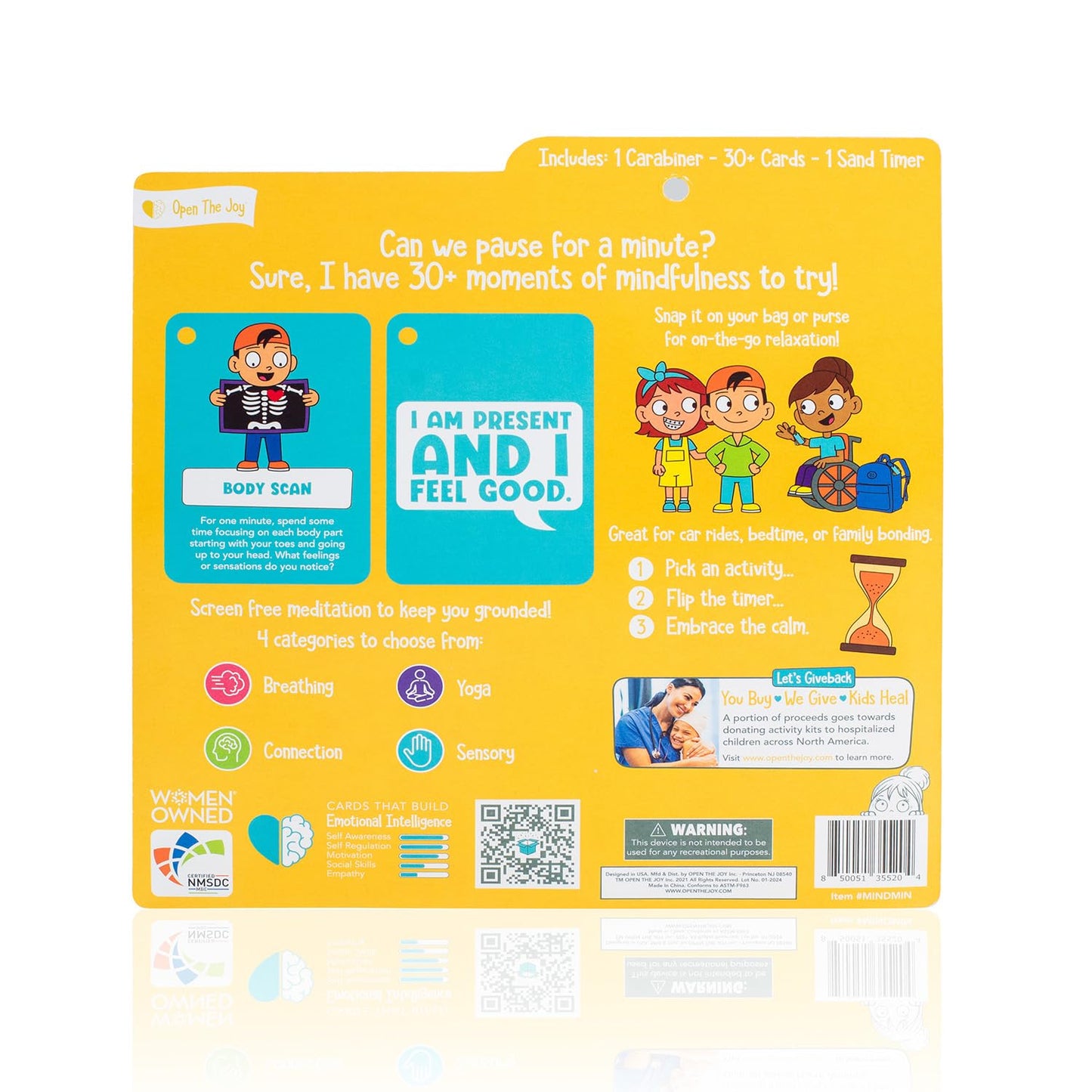 Open The Joy Mindful Minute Cards for Kids - Mindfulness Activities, Stress Relief, Emotional Regulation Tools, and Calming Strategies - Ages 4 and Up