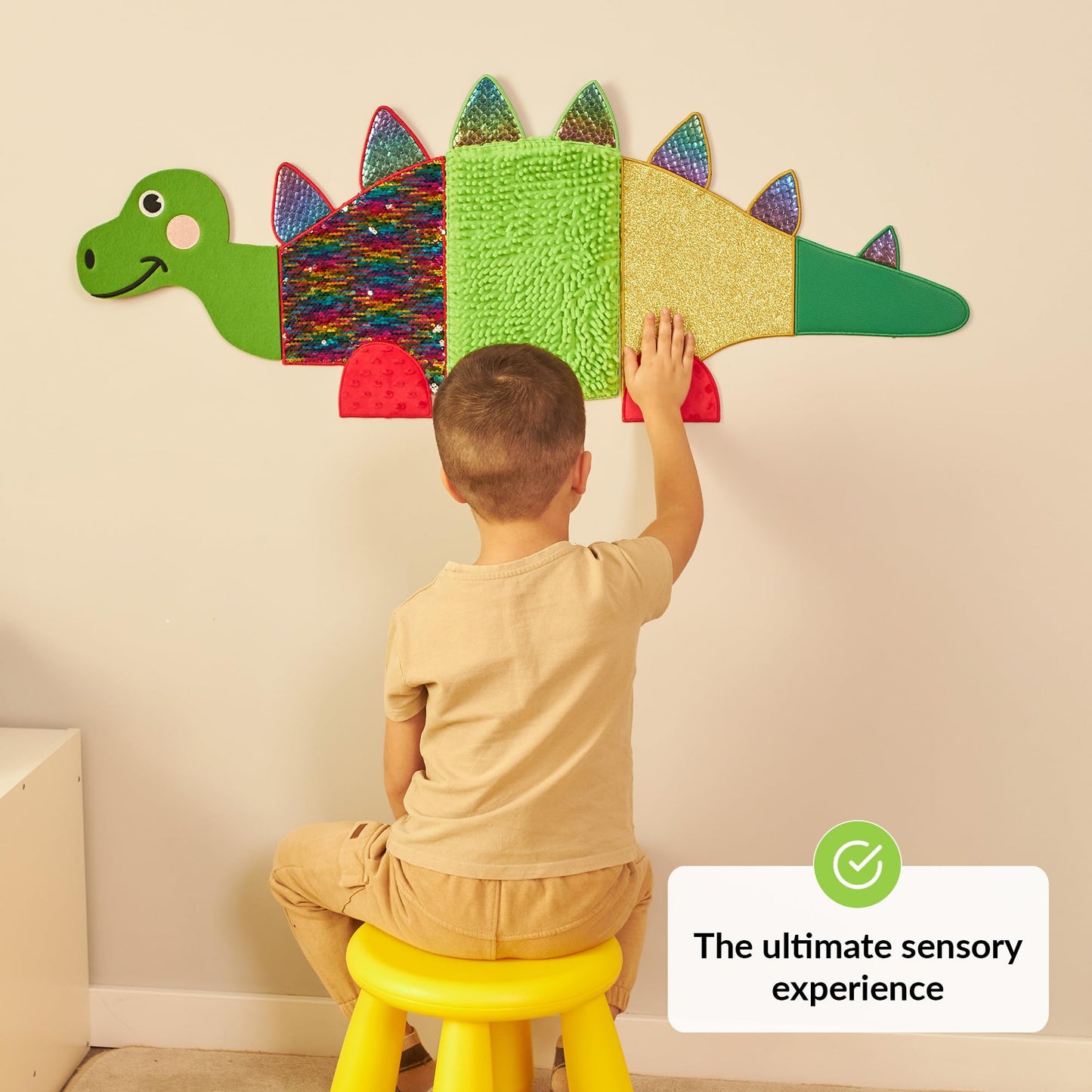 Sensory Wall Panel for Kids | Touch, Feel & Learn | Dog Sensory Room Toys | Activity Play Panels | Wall Busy Board | Calm Down Corner Equipment | Flip Sequin Fabric | for Autism, ADHD, Anxiety