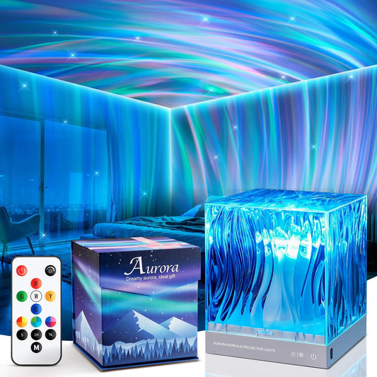 PIKOY Northern Lights Aurora Projector Light, 18 Colors Lighting Galaxy Projector Sensory Lights