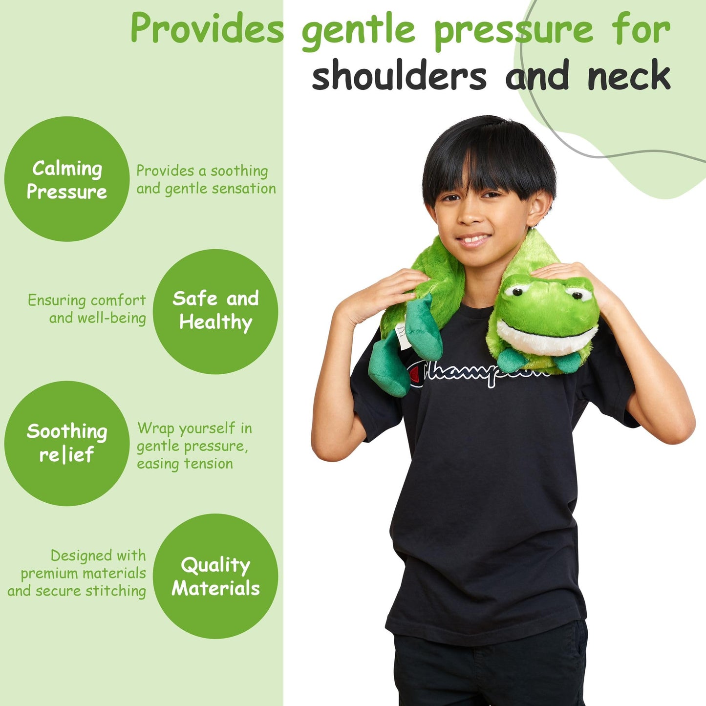 Sentire-Sensory UK – Freddie The Frog 2lb Weighted Shoulder Wrap/Lap Pad – For Children With Autism & Anxiety (1kg)