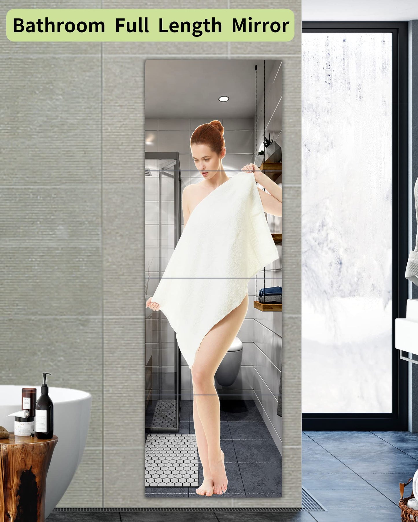 Kids Safety Unbreakable Mirror Extra Thick1/8 56"x14",Acrylic shatterproof Mirrors, Non-Glass Cheap Body Mirror Home Gym Mirrors Full Length Wall, Bedroom Wall-Mounted Door Mirror