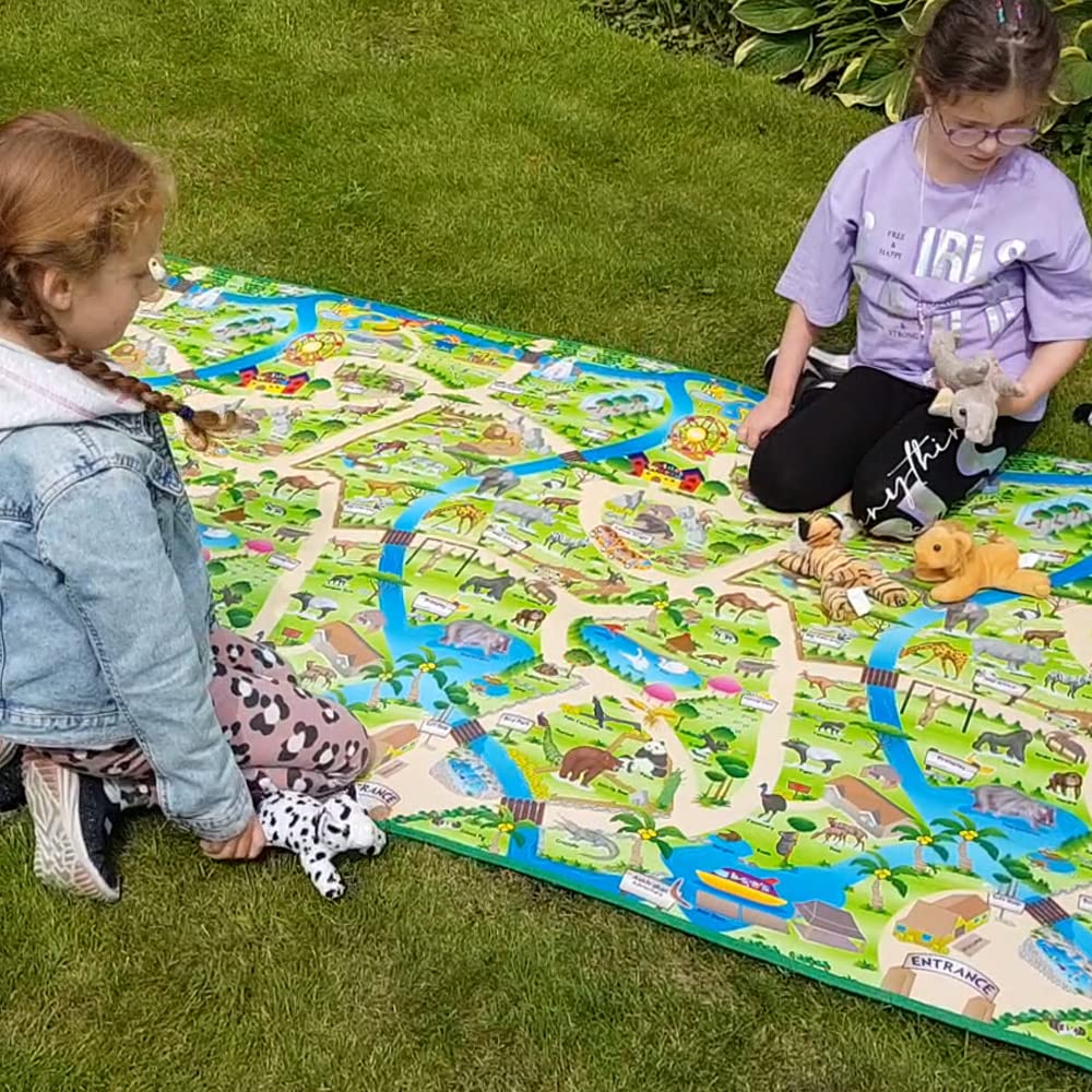 EDUK8 Worldwide Limited Children's Padded Play Mat - Wipe Clean & Water Resistant for Use Indoors & Outdoors, 120 x 100 cm, Great for Education & Play (120 x 200 cm, Zoo)