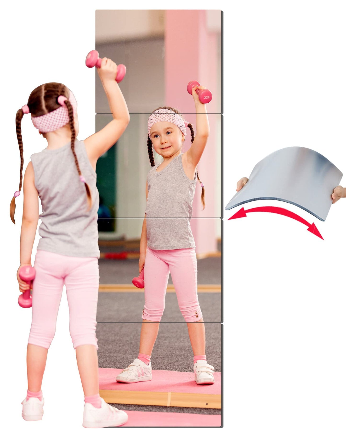 Kids Safety Unbreakable Mirror Extra Thick1/8 56"x14",Acrylic shatterproof Mirrors, Non-Glass Cheap Body Mirror Home Gym Mirrors Full Length Wall, Bedroom Wall-Mounted Door Mirror