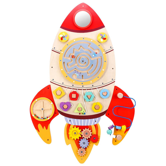 SOKA Wall Element Rocket Activity Wooden Board Fun Space Adventure Multi-Interactive