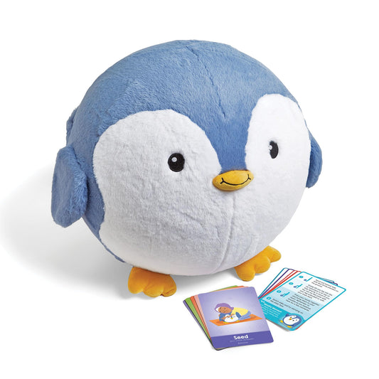 hand2mind Penguin BubblePlush Yoga Ball Buddy, Yoga for Kids, Calming Corner for Elementary Students, Kids Exercise Equipment, Active Play for Ages 3 and Up