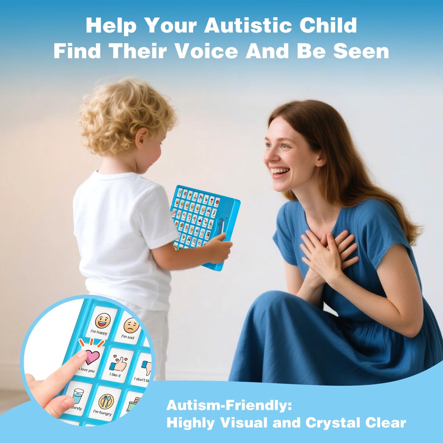 Joyreal AAC Device for Autism, Non Verbal Communication Tools for Speech Therapy & Stroke Rehab. Augmentative Alternative Communication Tablet, Autism Talking Aids with 8 Programmable Buttons
