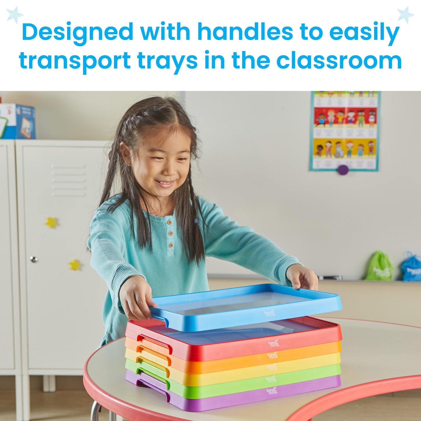 Learning Resources Magnetic Dry-Erase Activity Trays Set of 6, Ages 3+, A4 Paper Sized, Stackable Activity Trays, Whiteboards for Kids, Durable Multipurpose Activity Trays, Classroom Essentials