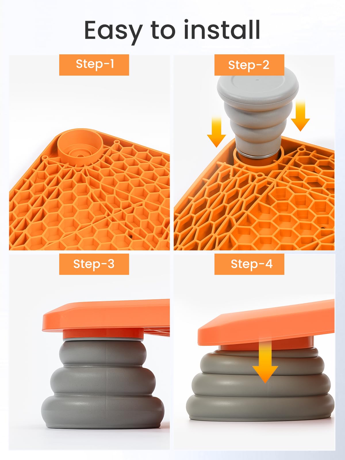 GROWNEER Mini Indoor Trampoline for Kids – Autism-Friendly Sensory Toy with PU Foam Padding – Safe & Durable Jump Board for Toddlers – 80KG Weight Capacity – Easy to Clean & Assemble (Orange)