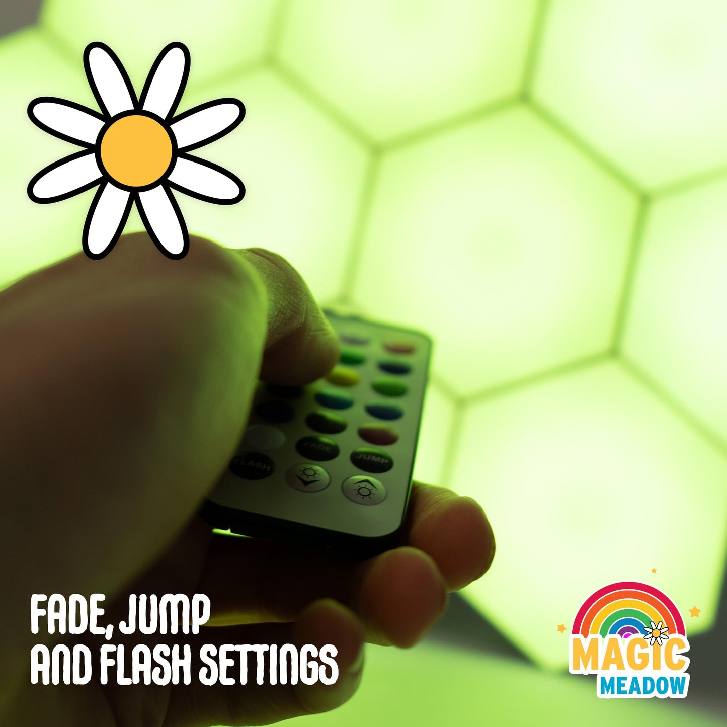MagicMeadow Touch-Sensitive Hexagon Wall Lights Set of 10 | Interactive, Modular LED Wall Panels | Autism-Friendly Sensory Development Lighting | Kids' Room Decor | Ambiance Lamp for Relaxation Focus