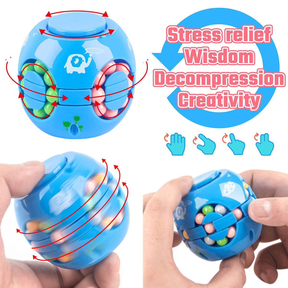 Paochocky Fidget Toy Set, 26PCS With Box Fidget Pack, Sensory Anxiety Relief Stress Toys for Autism, Fidget Toy in Rainbow, Fries Burger Relaxing Entertainment Birthday Gift for Kids Adults