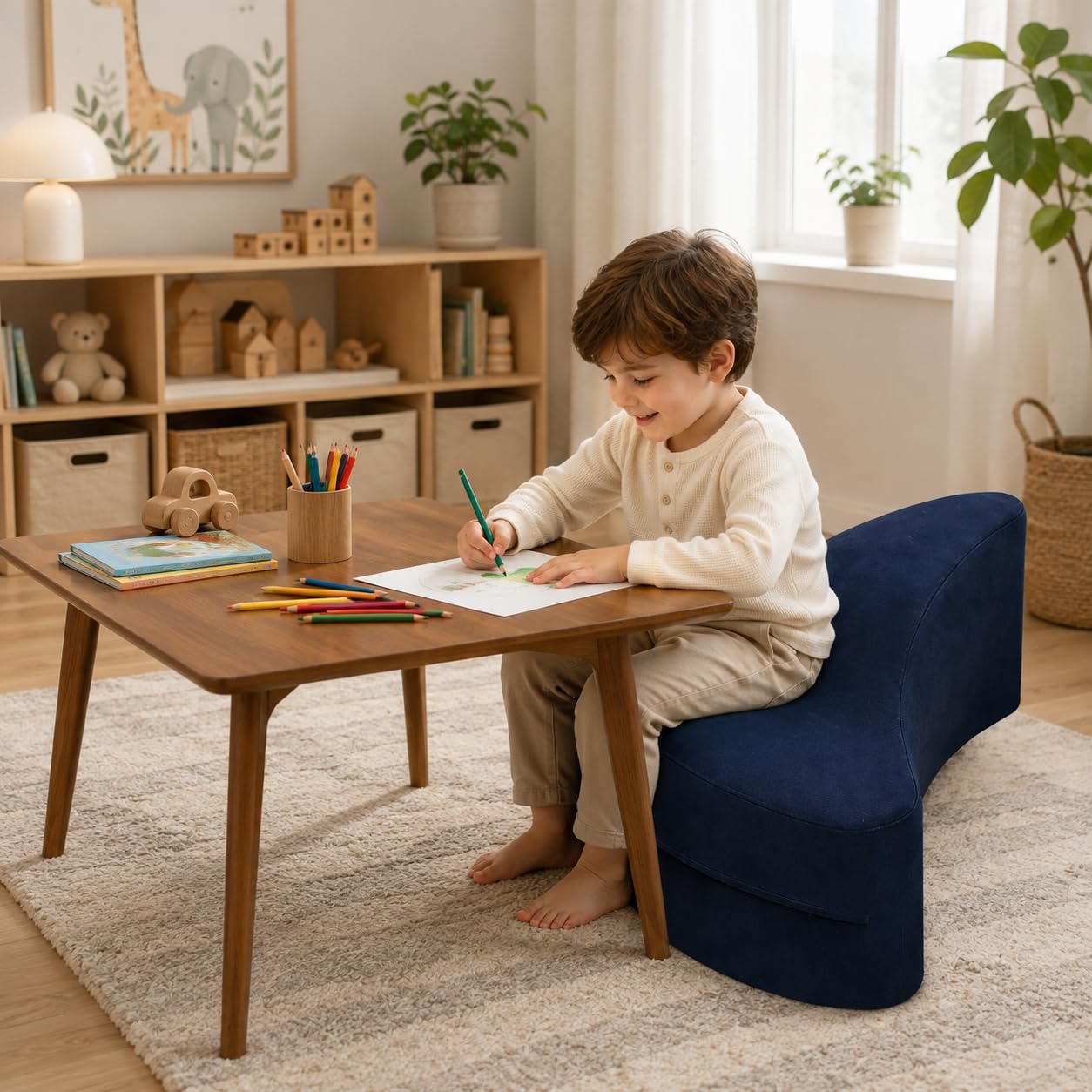 High-Density Foam Cushion Cloud Balance Sensory Rocking Chair for Kids