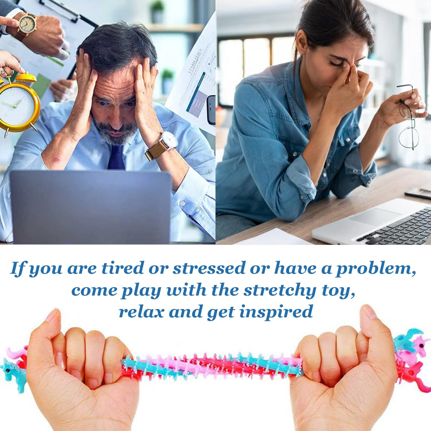 ZOCONE Fidget Stretchy String 7 PCS Unique Sensory Toys for Autism, ADHD, ADD, OCD