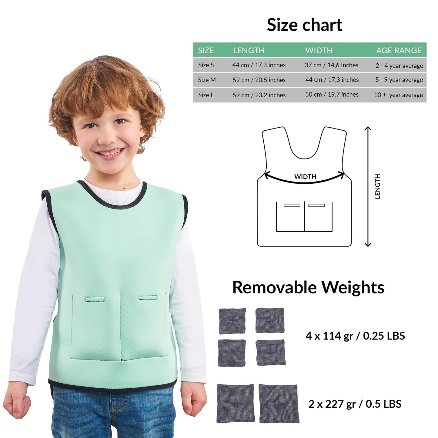 Weighted Vest for Kids | Provide Deep Pressure Comfort | ADHD Tools for Kids | Autism Sensory Clothing | Adjustable Weighted Vest | Weighted Compression Vest for Kids | Ensure a Secure Feeling