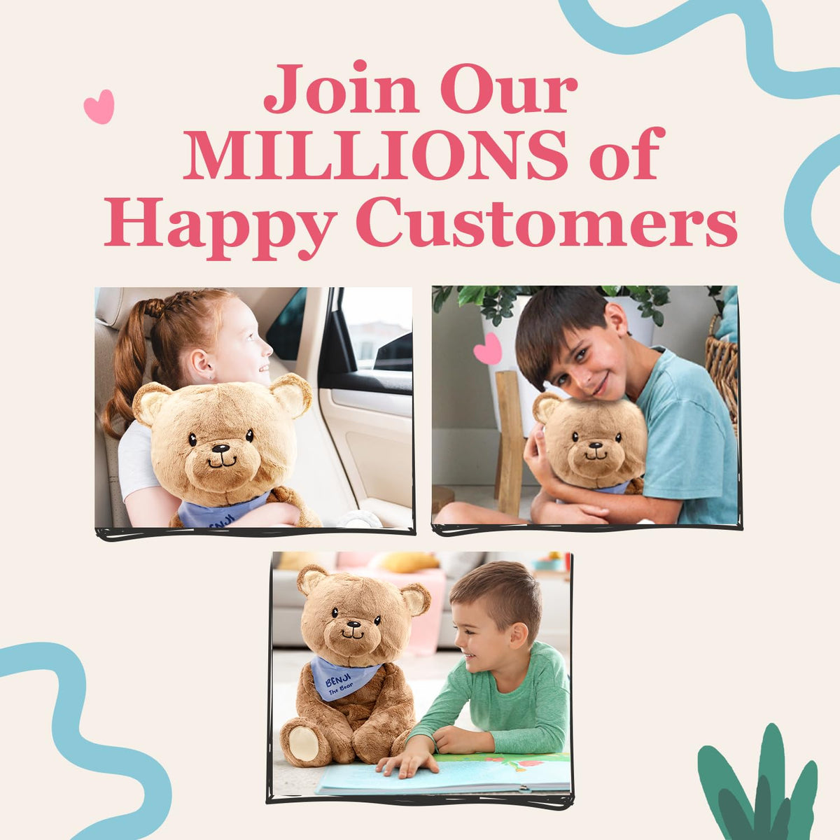 Lilly's Love Benji the Bear, 4.5lb Weighted Stuffed Animal | Sensory Companion for Kids and Adults | Machine Washable with Removable Inner | Great Gift