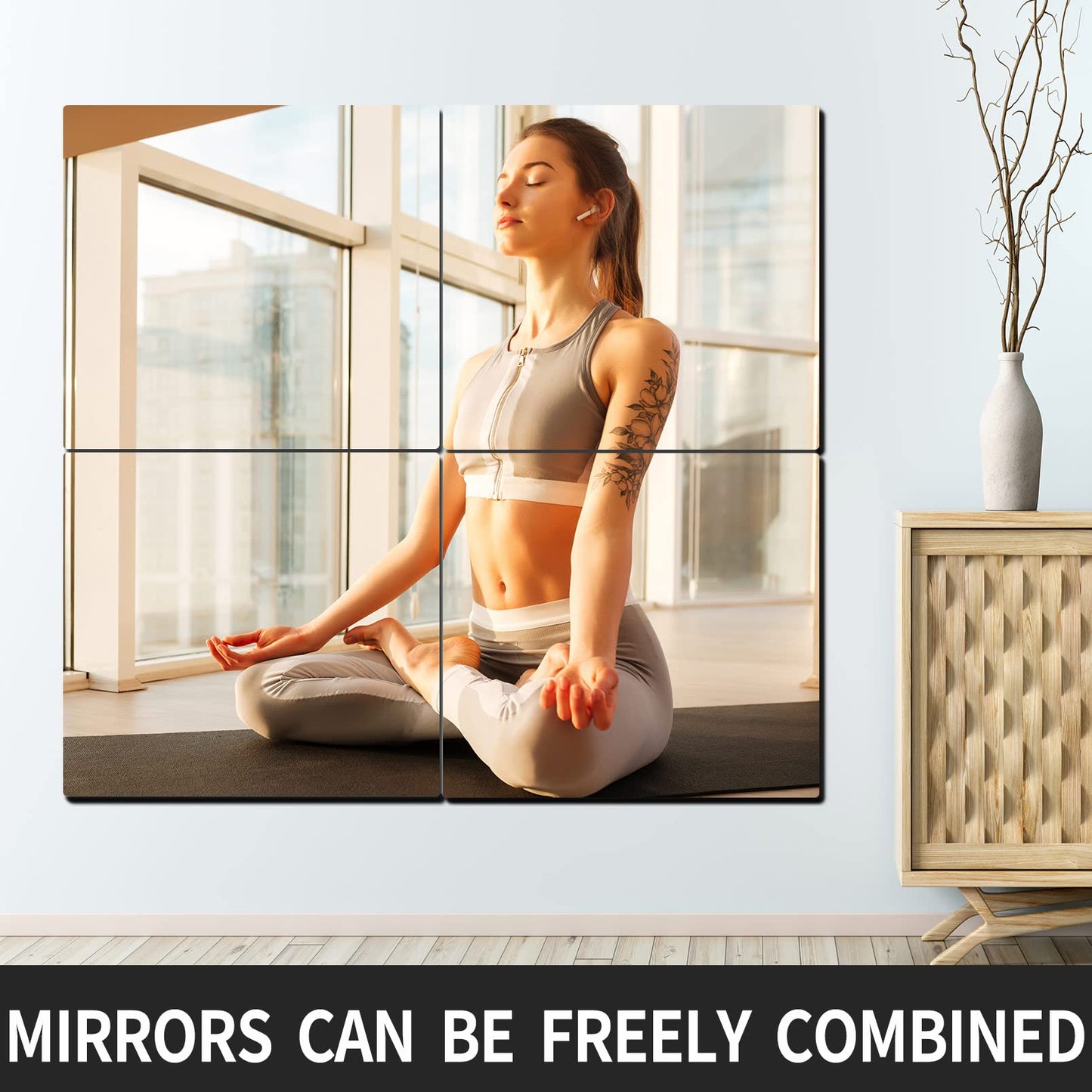 Kids Safety Unbreakable Mirror Extra Thick1/8 56"x14",Acrylic shatterproof Mirrors, Non-Glass Cheap Body Mirror Home Gym Mirrors Full Length Wall, Bedroom Wall-Mounted Door Mirror