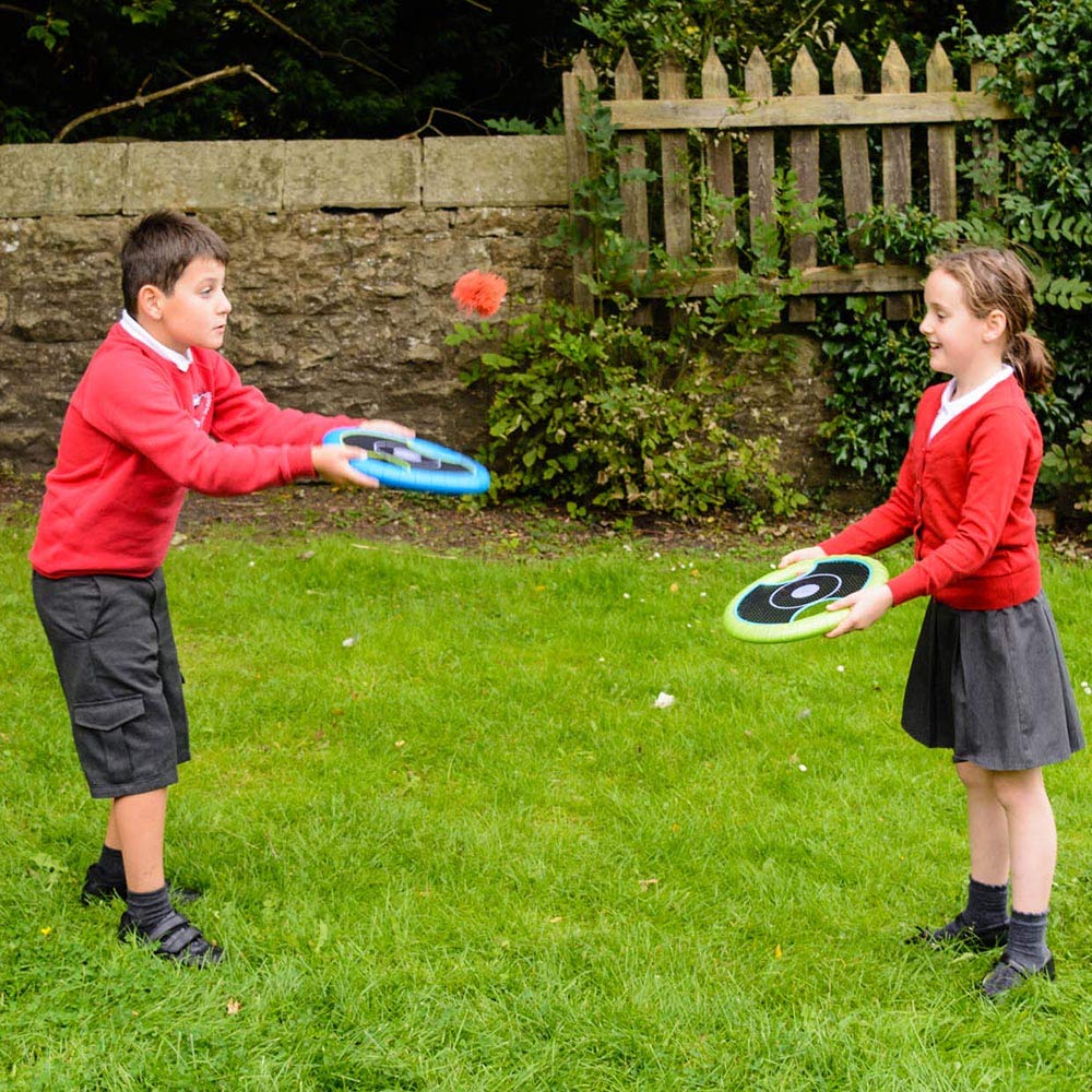 Eduk8 Bounce n Catch Disc Game - Fun Playtime for Children Indoor or Outdoor | Set of 2 with Soft/Fuzzee Ball