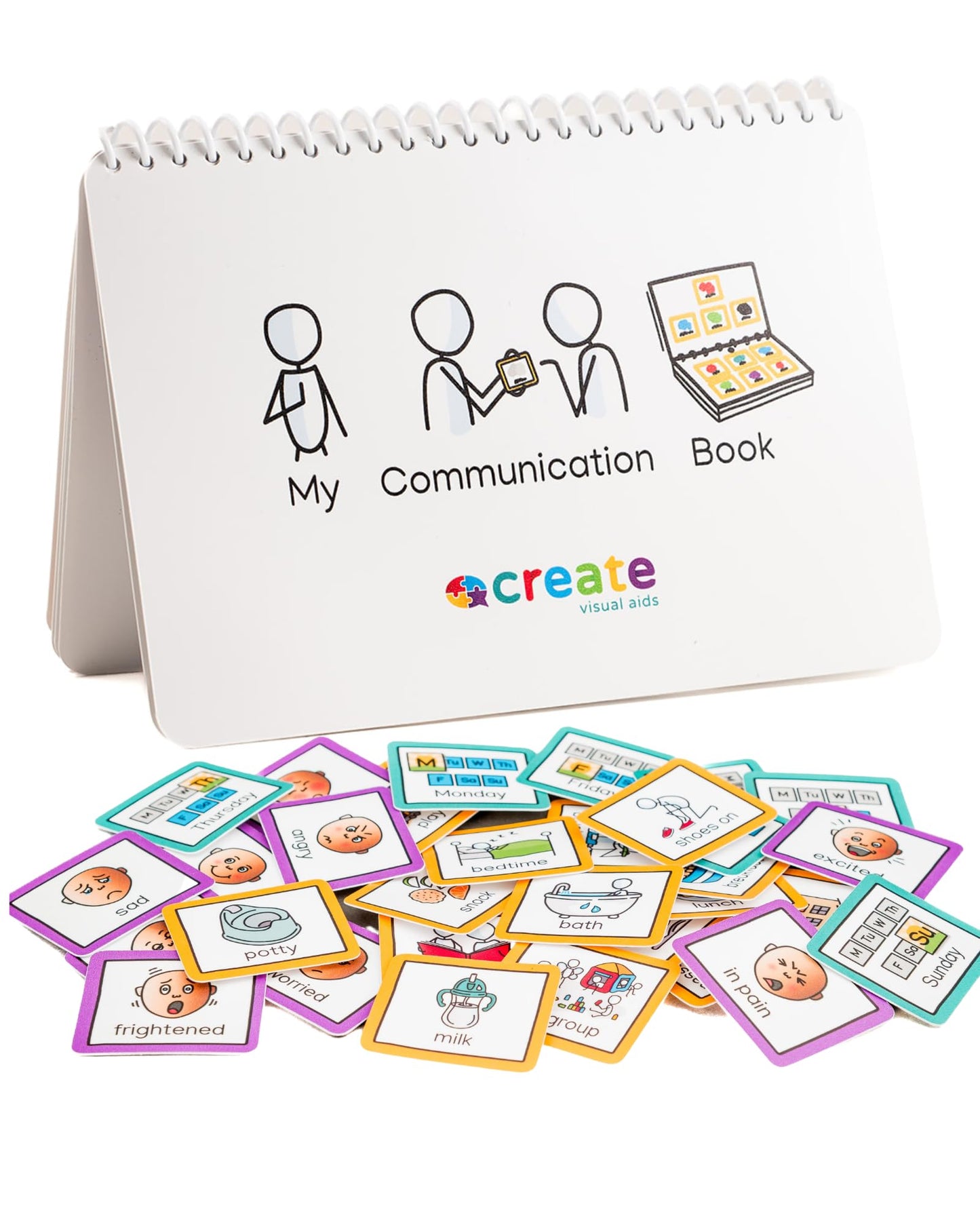 Communication Book with 6 visual communication resources and 34 removable pecs cards visual symbols to support communication, routine and transition - Suitable for autism, adhd (Preschoolers)