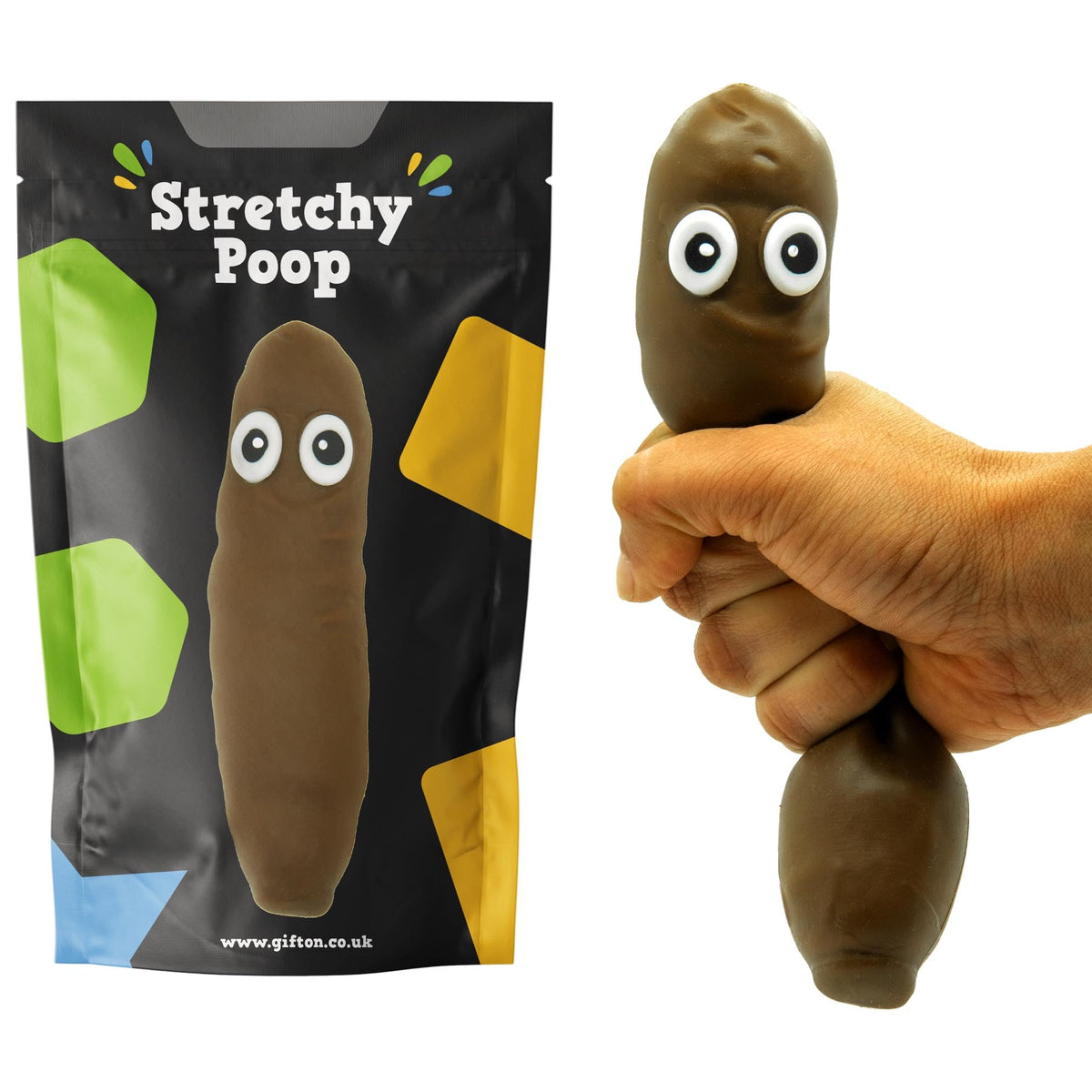 Gifton - Stretchy Poo Stress Relief Ball Fake Poop - Novelty Squishy Squeeze Sensory Fidget Toy - Gift for Boy Girl Teen Kids - Funny Birthday Present for Adults Men Women - Christmas Stocking Filler