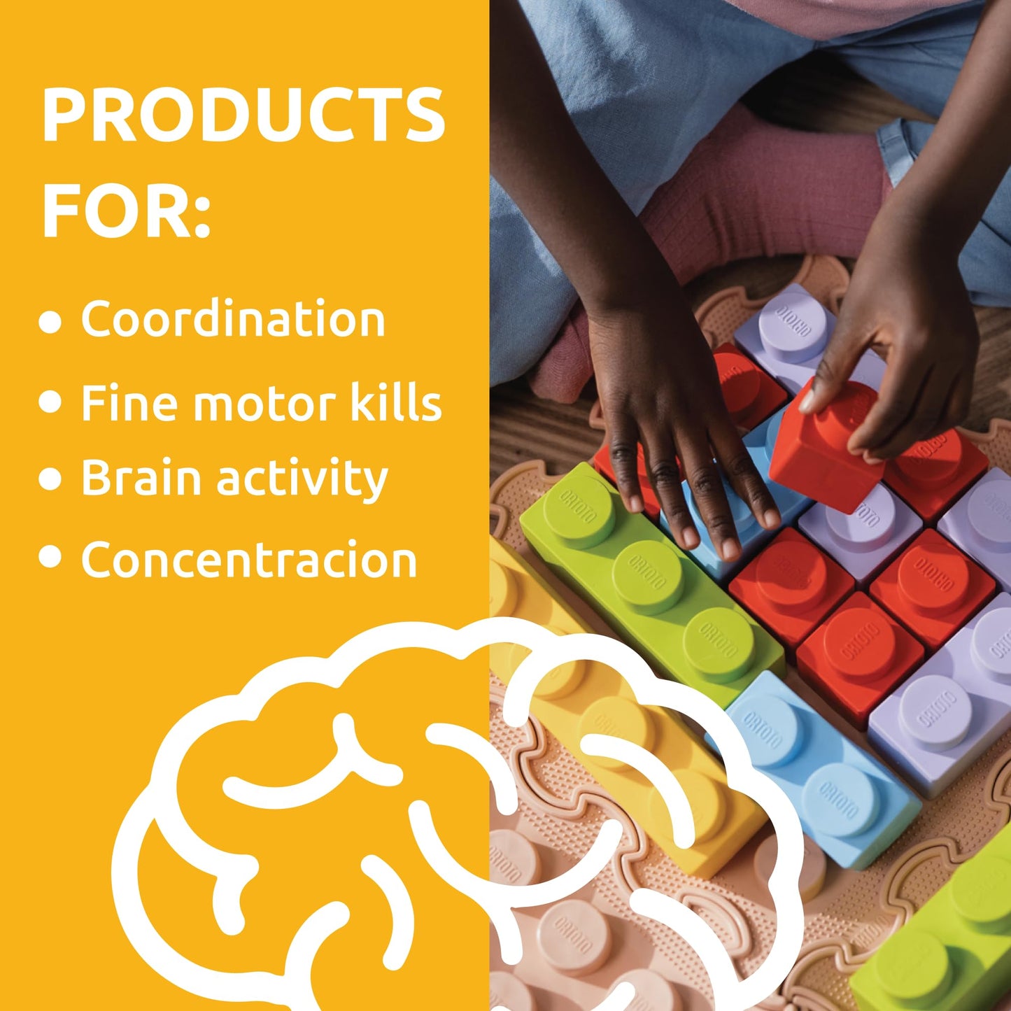 ORTOTO 32-Piece Set 'World of Sensory Soft Bricks' –Stacking Toy for Creative Play, Soft Building Blocks for Sensory Development, Block game