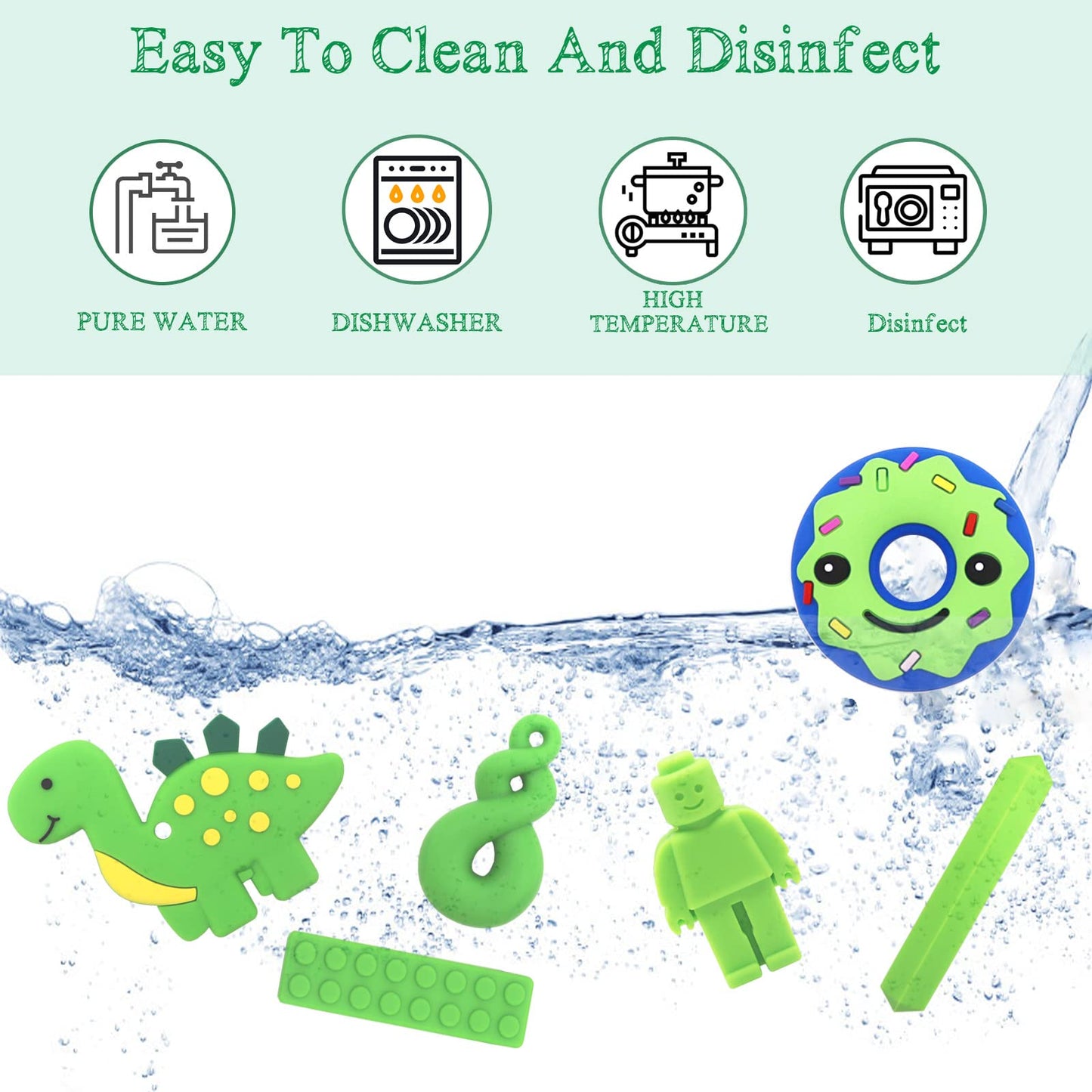 6 Pcs Sensory Chew Necklace for Autism, Teething, Anxiety, Biting Needs, Sore Gums Pain Relief, ADHD, Silicone Chewy Teether Oral Motor Chewing Pendant Toys with Adjustable Buckle for Girls Boys