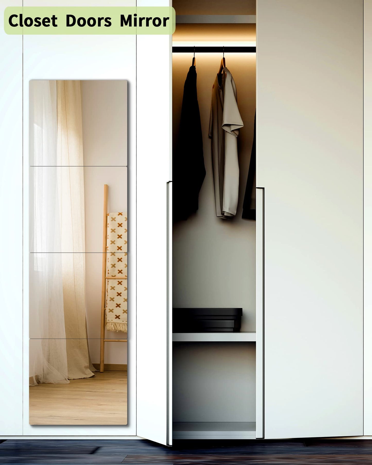 Kids Safety Unbreakable Mirror Extra Thick1/8 56"x14",Acrylic shatterproof Mirrors, Non-Glass Cheap Body Mirror Home Gym Mirrors Full Length Wall, Bedroom Wall-Mounted Door Mirror