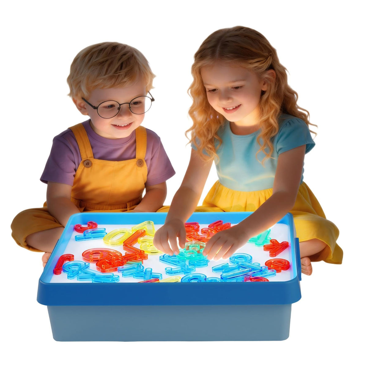 Yosamy Sensory Light Toys for Autism,LED Sensory Table with Manipulatives