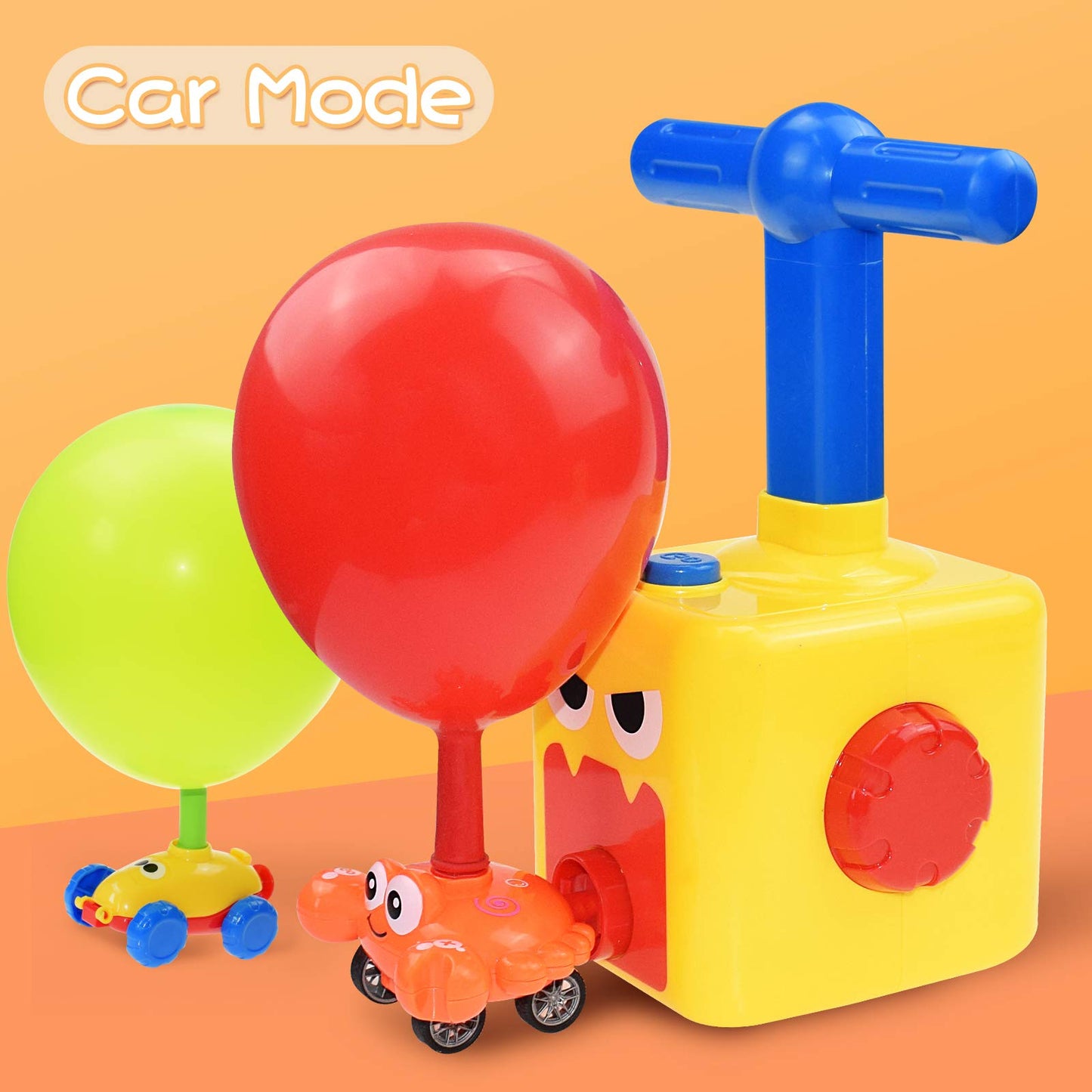 BAKAM Toddler Toys 3-4 for Boys Girls, Balloon Launcher & Powered Car Set, Pump Cars Racer Kit for Kids 3-5 (Monster)