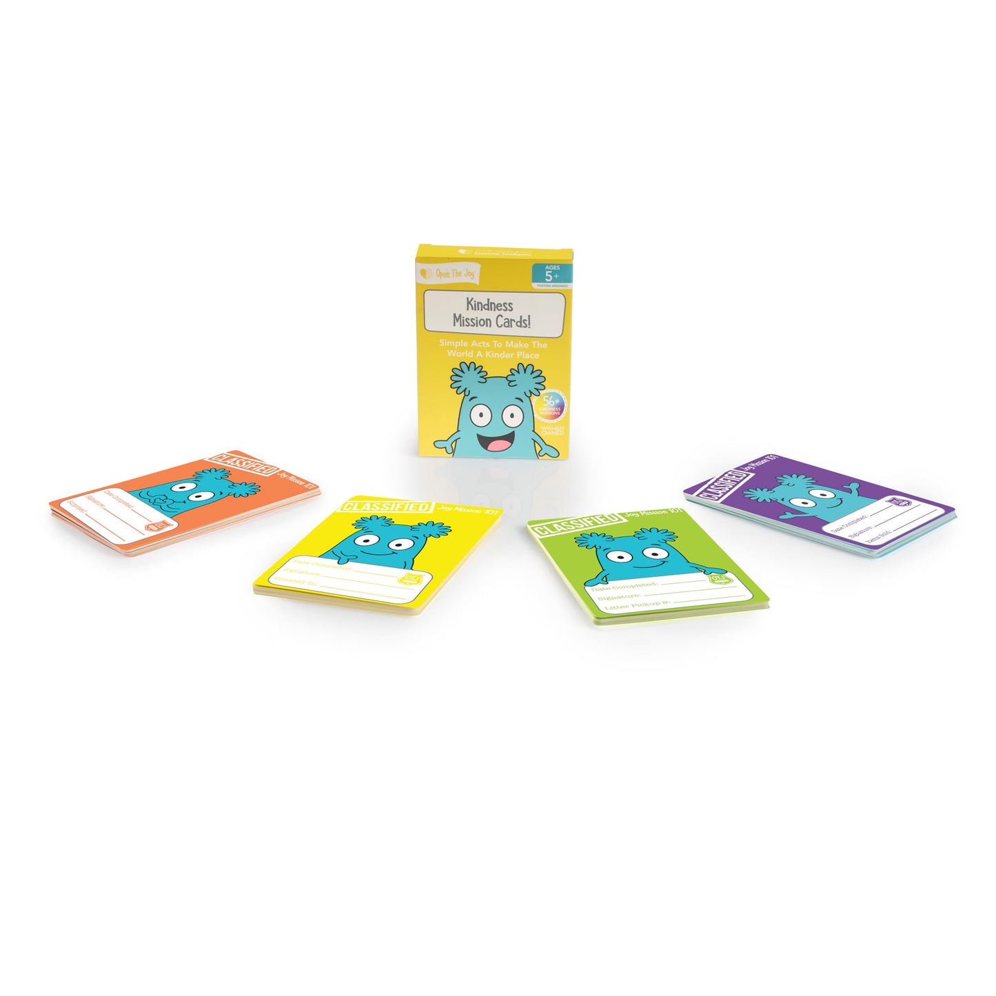 Kids Games Educational Toys - Colourful Kindness Mission Cards, Emotion Cards for Children, Learn About Kindness & Emotions, Ages 4and Up, 56 Secret Missions for a Kinder World, Screen-Free Fun