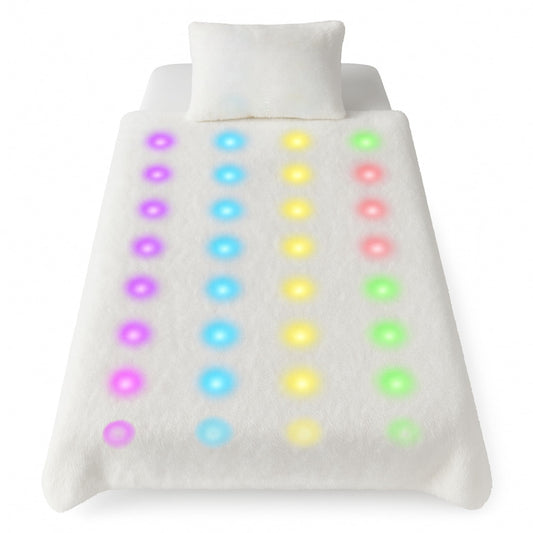 Plush LED Sensory Blanket – Soft Color-Changing Light-Up Throw for Calming Play, Relaxation & Focus – Machine Washable, Portable LED Design, 125x90cm – Suitable for All Ages