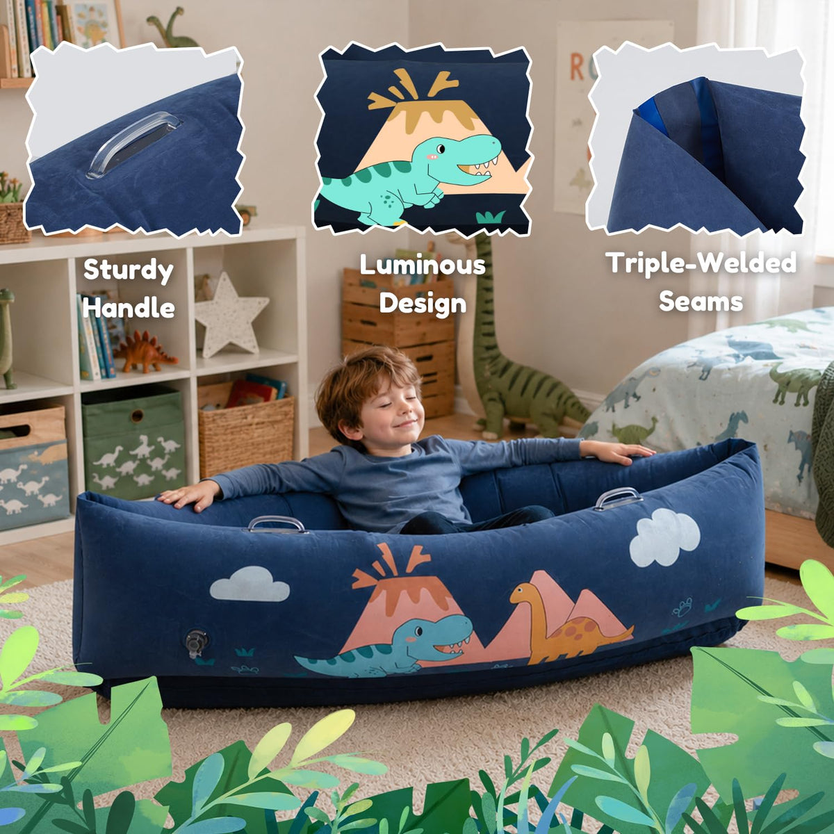 Inflatable Sensory Pea pod Chair for Kids, 152cm Sensory Peapod Canoe