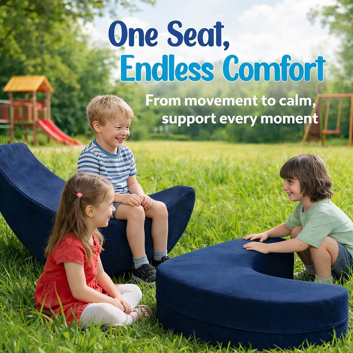 High-Density Foam Cushion Cloud Balance Sensory Rocking Chair for Kids