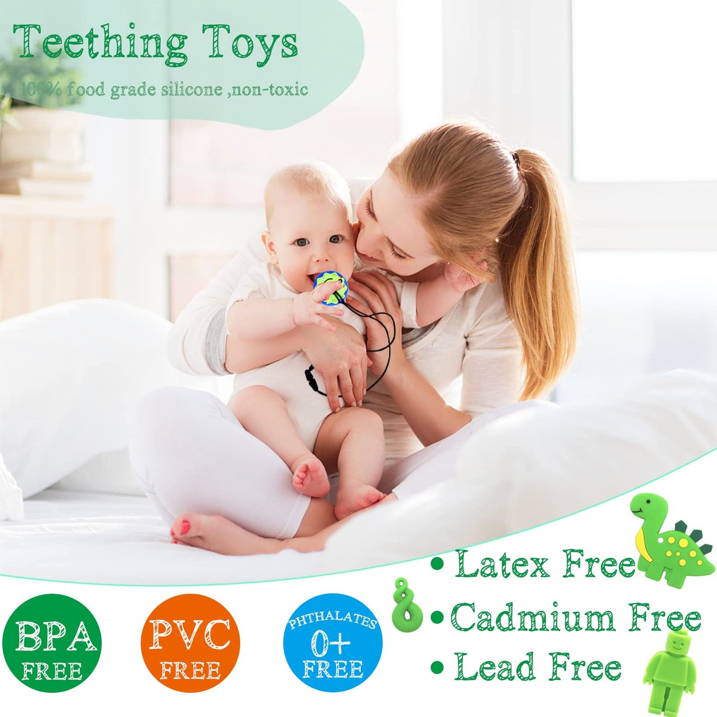 6 Pcs Sensory Chew Necklace for Autism, Teething, Anxiety, Biting Needs, Sore Gums Pain Relief, ADHD, Silicone Chewy Teether Oral Motor Chewing Pendant Toys with Adjustable Buckle for Girls Boys