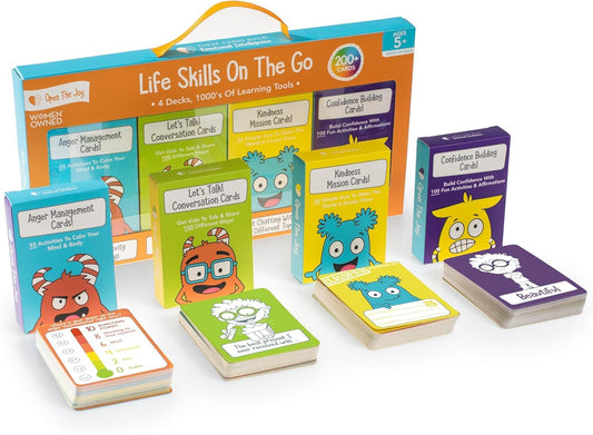 Colourful Life Skills On The Go, Learn About Life Skills, Educational Flashards for Life Skills, Travelling Games for Kids, Ages 4+