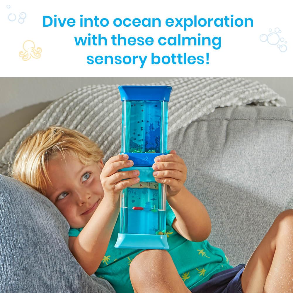 Learning Resources Exploring Ocean Forces Sensory Tubes, Sensory Toys, Ages 3+, Calming Fidget, 2 Tubes