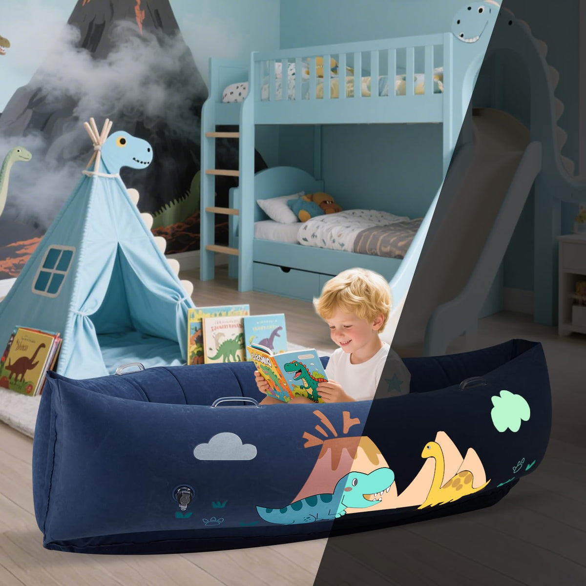 Inflatable Sensory Pea pod Chair for Kids, 152cm Sensory Peapod Canoe