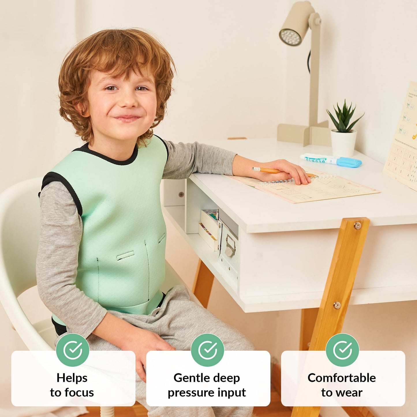Weighted Vest for Kids | Provide Deep Pressure Comfort | ADHD Tools for Kids | Autism Sensory Clothing | Adjustable Weighted Vest | Weighted Compression Vest for Kids | Ensure a Secure Feeling