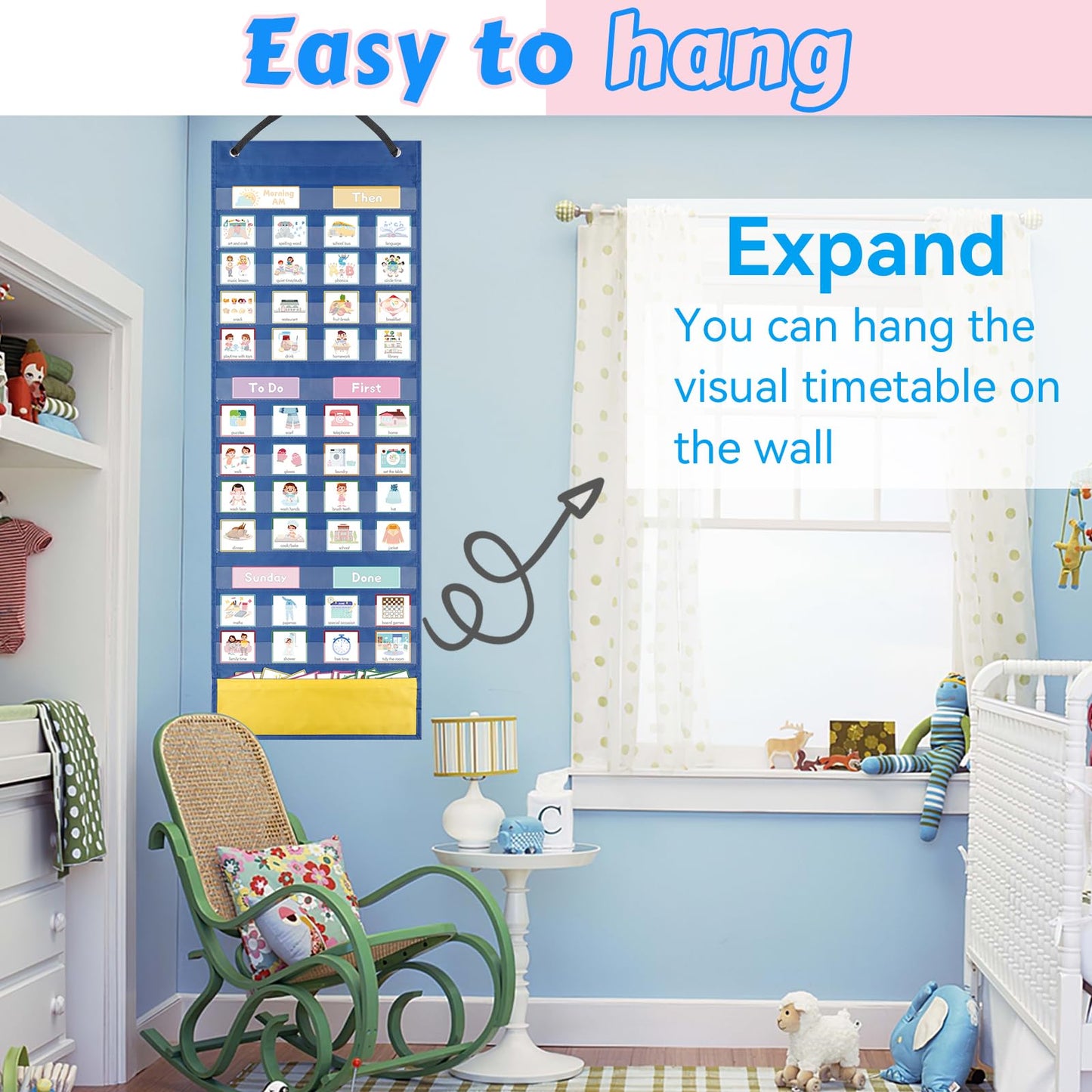 Visual Timetable, 123 Pecs Cards Weekly Routine Chart for Children, Magnetic Now and Next Board