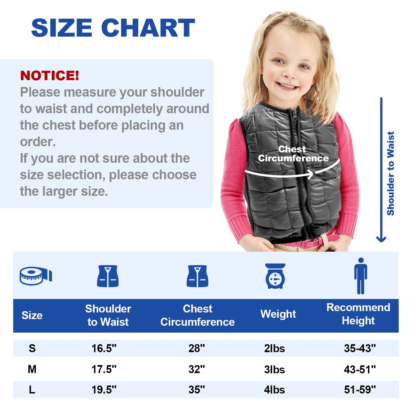 Weighted Vest for Kids with Sensory Issues, Sensory Compression Vest for Children with Processing Disorders and Calming (Small-2lbs)