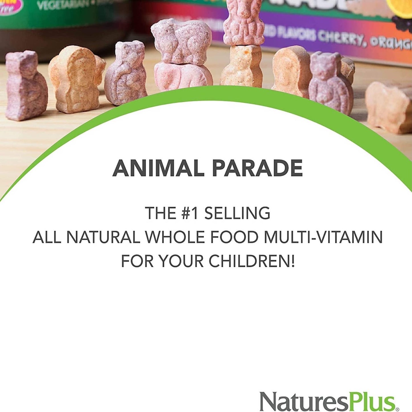 NaturesPlus Animal Parade MagKidz Children’s Magnesium Supplement - Natural Cherry Flavour, Teeth, Bones and Muscle Support - Gluten Free, Vegan - 90 Chewable Animal Shaped Tablets