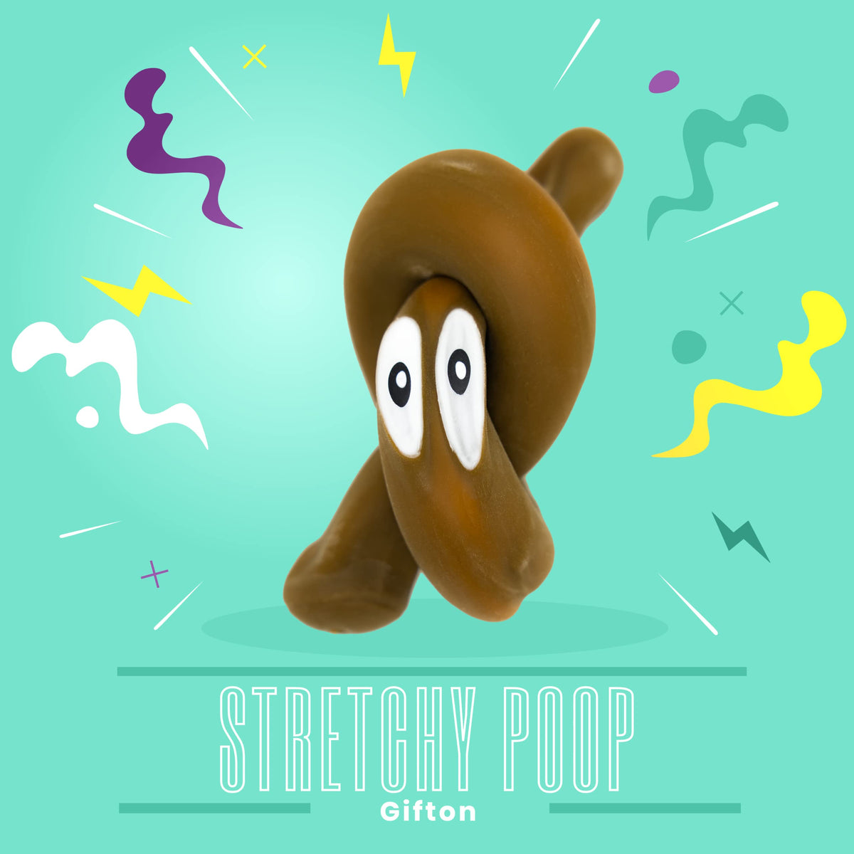 Gifton - Stretchy Poo Stress Relief Ball Fake Poop - Novelty Squishy Squeeze Sensory Fidget Toy - Gift for Boy Girl Teen Kids - Funny Birthday Present for Adults Men Women - Christmas Stocking Filler