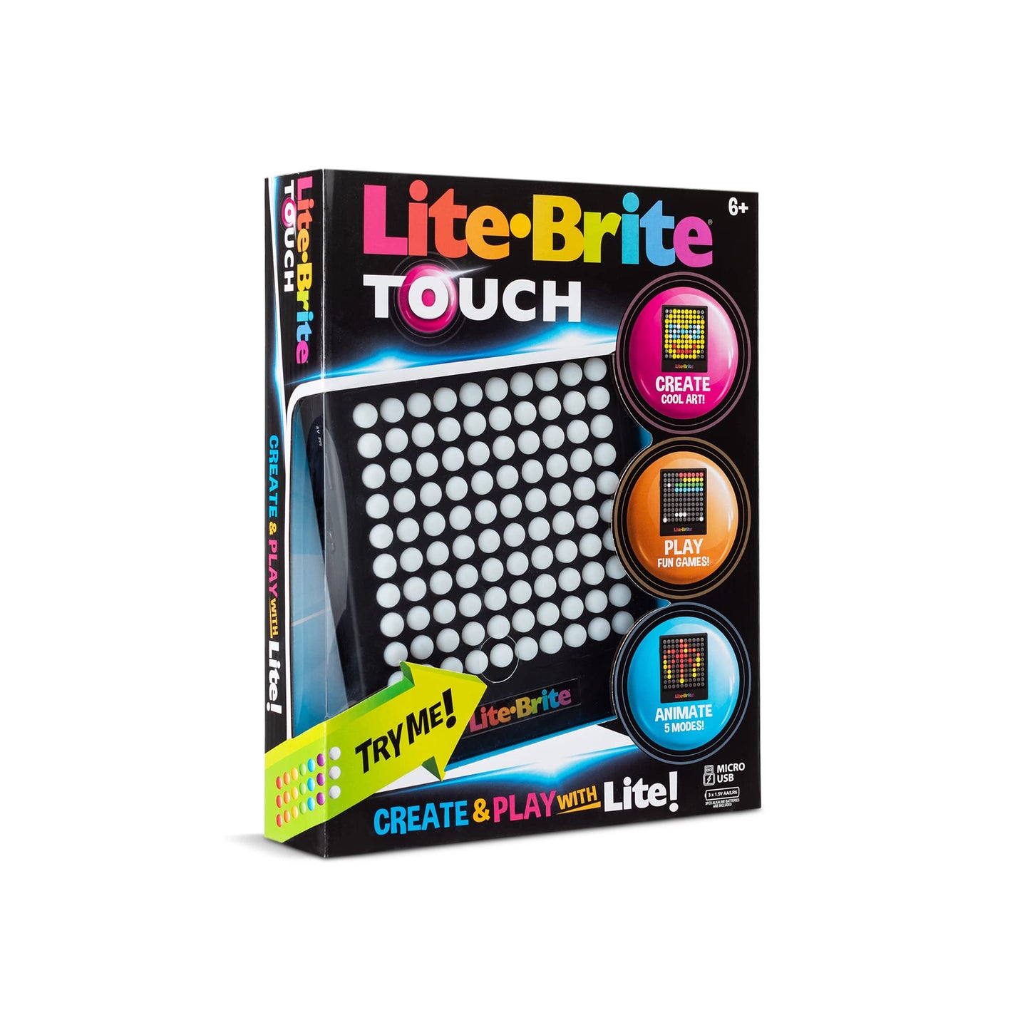 Basic Fun Lite-Brite | Touch | Light Up Drawing Board, LED Board with Colours, Light Up Toys for Creative Play, Glow Art Neon Effect Drawing Board, Light Toys for Kids Ages 4 02355
