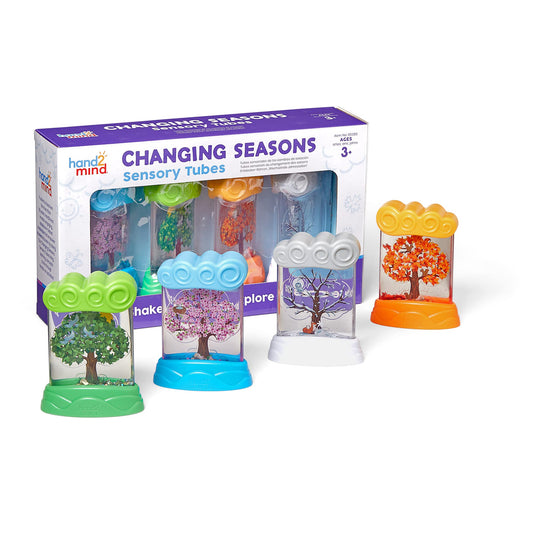 Learning Resources Changing Seasons Sensory Tubes, Sensory Fidget Tubes, Ages 3+, Learning Weather for Kids, Anxiety Calming Tools, Stress Relief Toys, Calm Down Corner Supplies