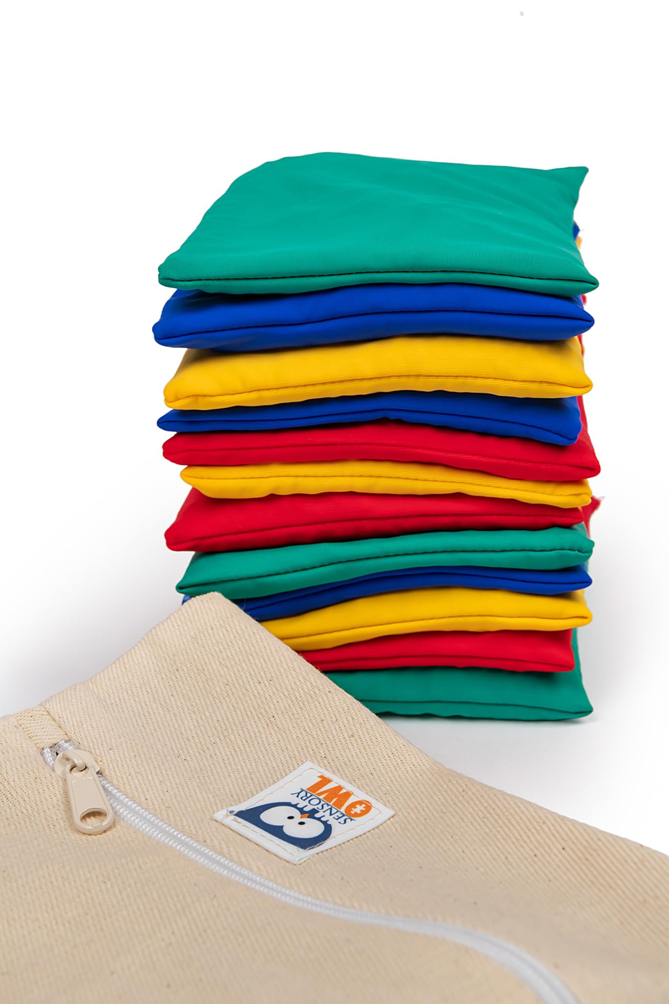 Sensory Owl Bean Bags Kids Throwing Soft Lycra Natural Gravel 12 Pack Sensory Toys Stress Anxiety Relief 10 x 15 cm Bright Colours
