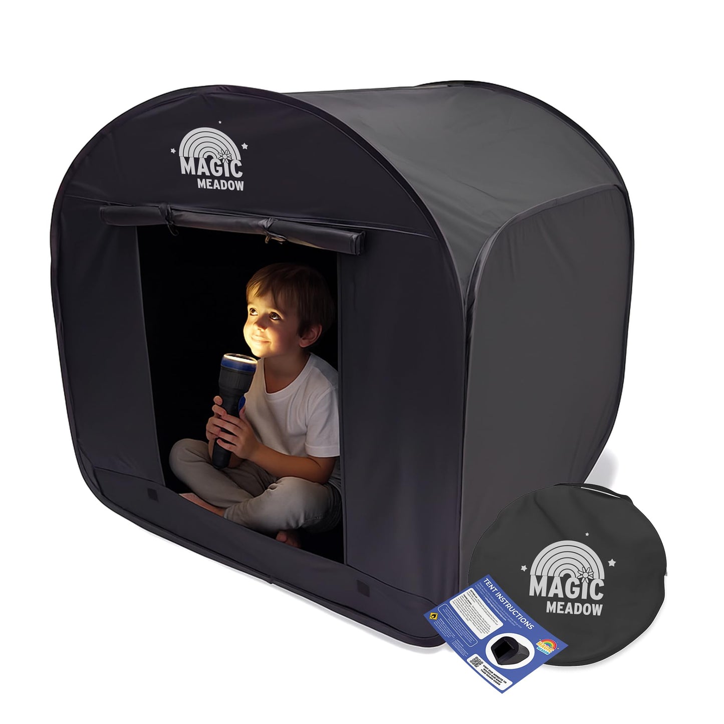 MagicMeadow Sensory Large Pop-Up Blackout Tent | 120cm x 120cm x 120cm
